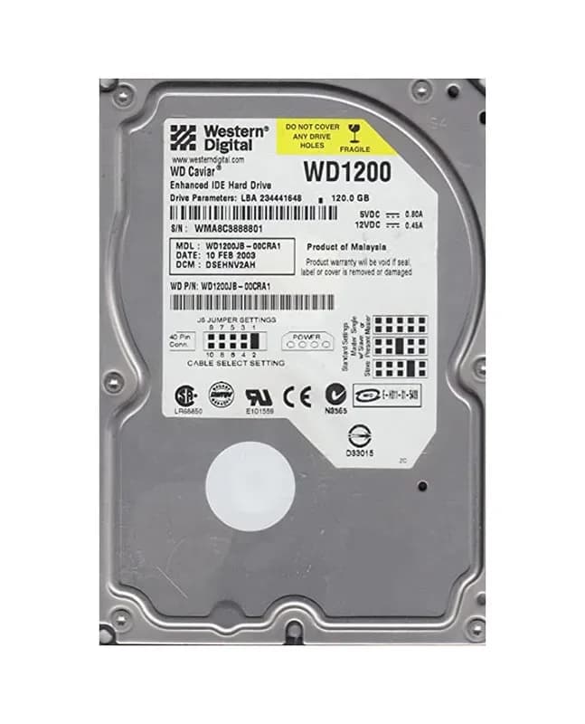 WD1200JB-00CRA1 - WD Caviar 120GB 7200RPM EIDE (512) 3.5" Hard Drive