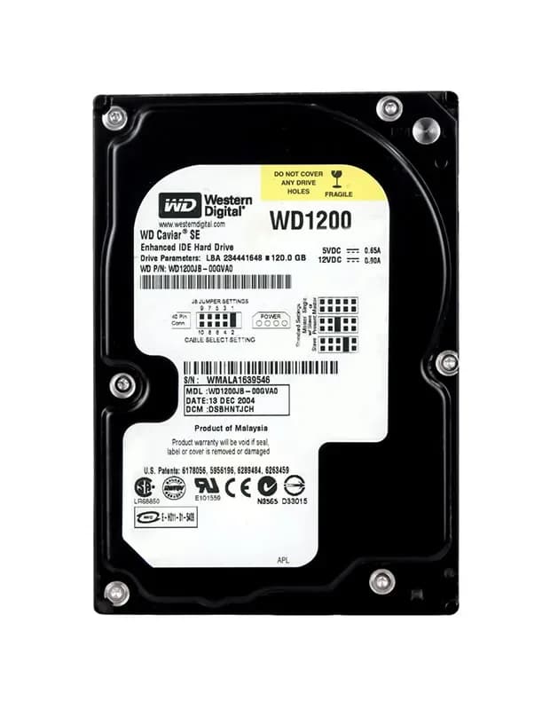 WD1200JB-00GVA0 - WD Caviar 120GB 7200RPM EIDE (512) 3.5" Hard Drive