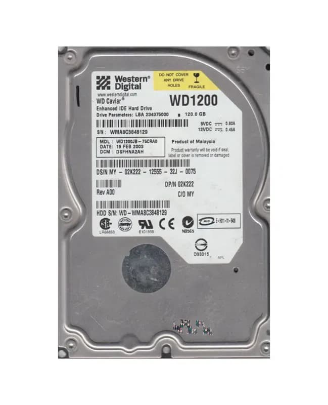 WD1200JB-75CRA0 - WD Caviar 120GB 7200RPM EIDE (512) 3.5" Hard Drive
