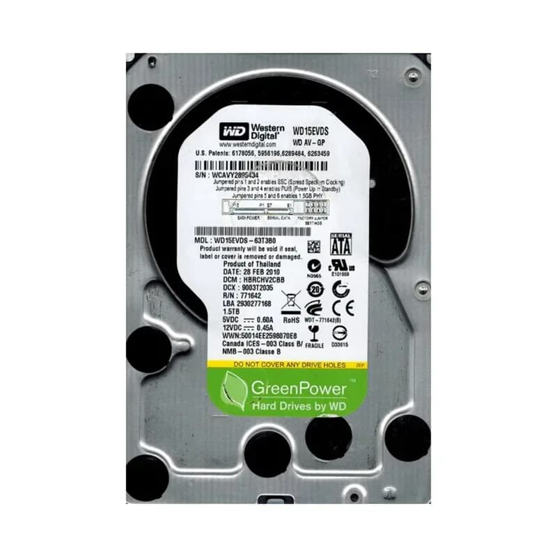 WD15EVDS-63T3B0 - Western Digital 1.5TB 5400RPM SATA 3Gb/s 3.5-in HDD