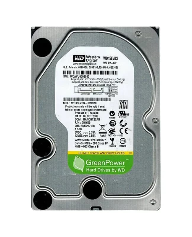 WD15EVDS-63V9B0 - Western Digital 1.5TB 5400RPM SATA 3Gb/s 3.5-in HDD