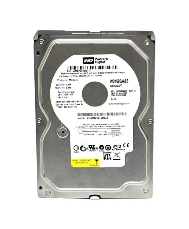 WD1600AABS - WD 160GB 7200RPM SATA 3Gb/s 3.5-in HDD