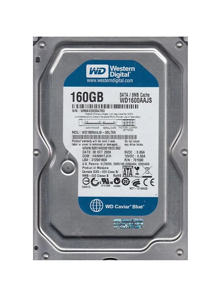 WD1600AAJS-00L7A0 - WD 160GB 7200RPM SATA 3Gb/s 3.5-in HDD