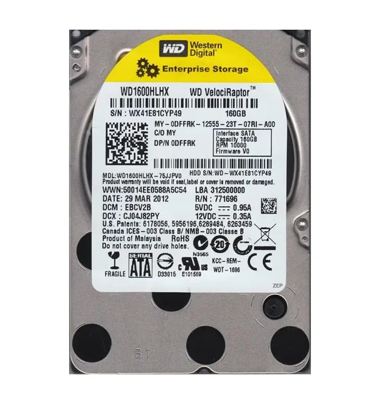 WD1600HLHX-75JJPV0 - WD 160GB 10000RPM SATA 6Gb/s 3.5-in HDD