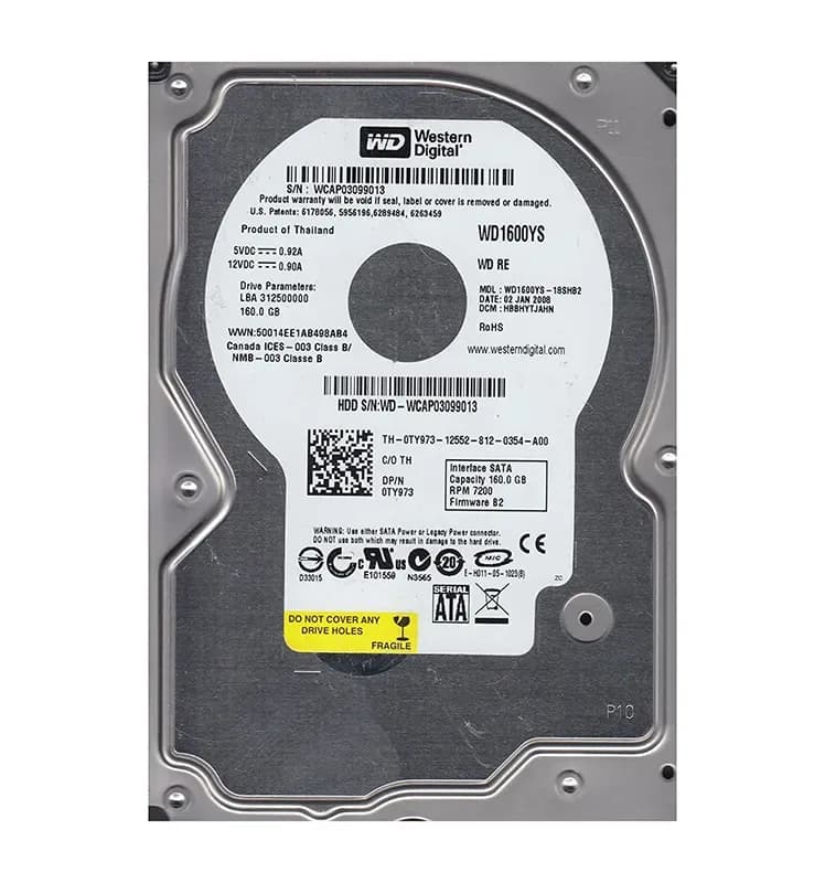 WD1600YS-18SHB2 - Western Digital 160GB 7200RPM SATA 3Gb/s 3.5-in HDD