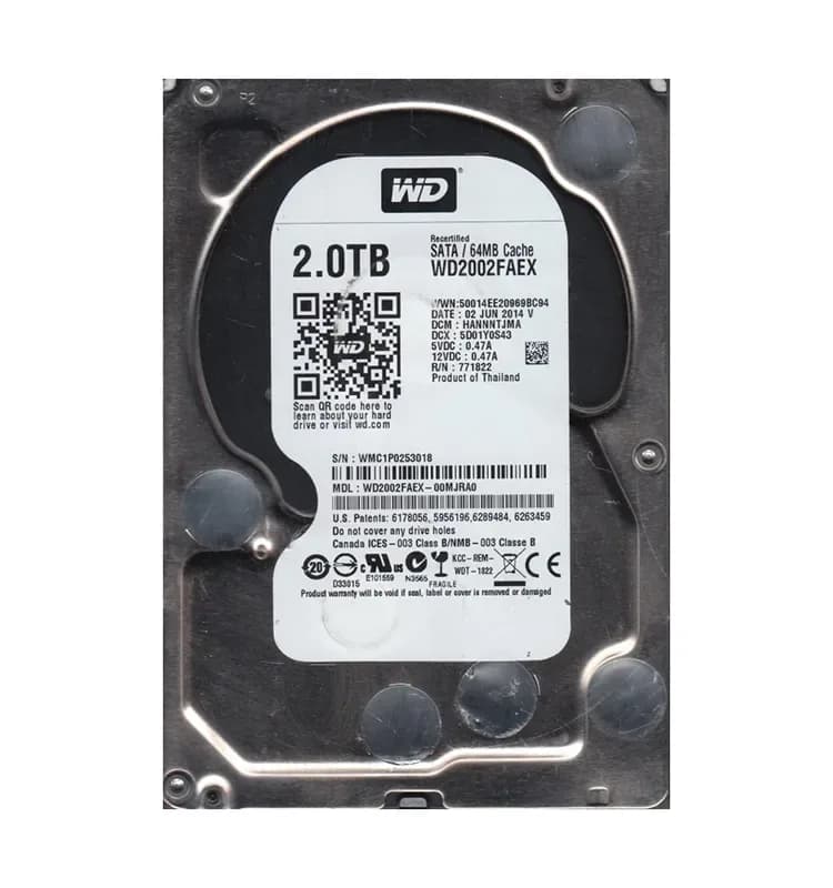 WD2002FAEX-00MJRA0 - WD 2TB 7200RPM SATA 6Gb/s 3.5-in HDD