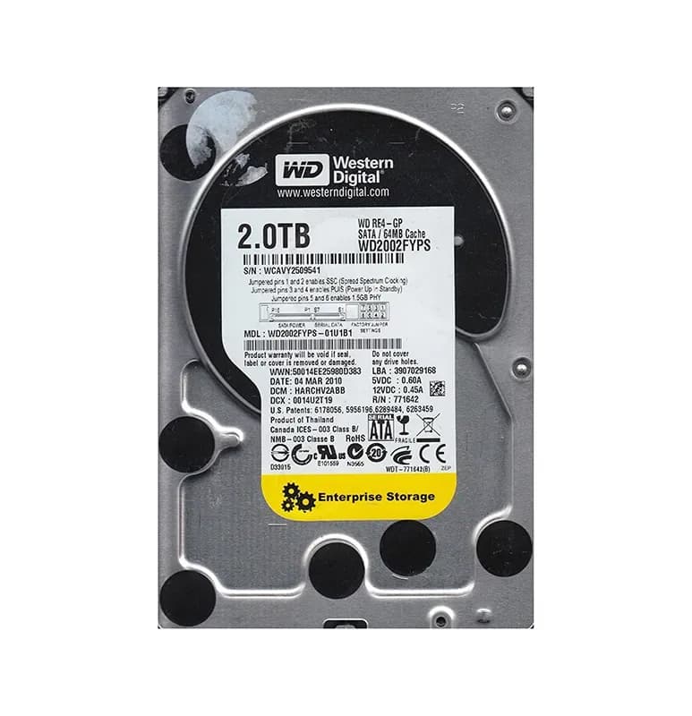 WD2002FYPS-01U1B1 - WD 2TB 5400RPM SATA 3Gb/s 3.5-in HDD