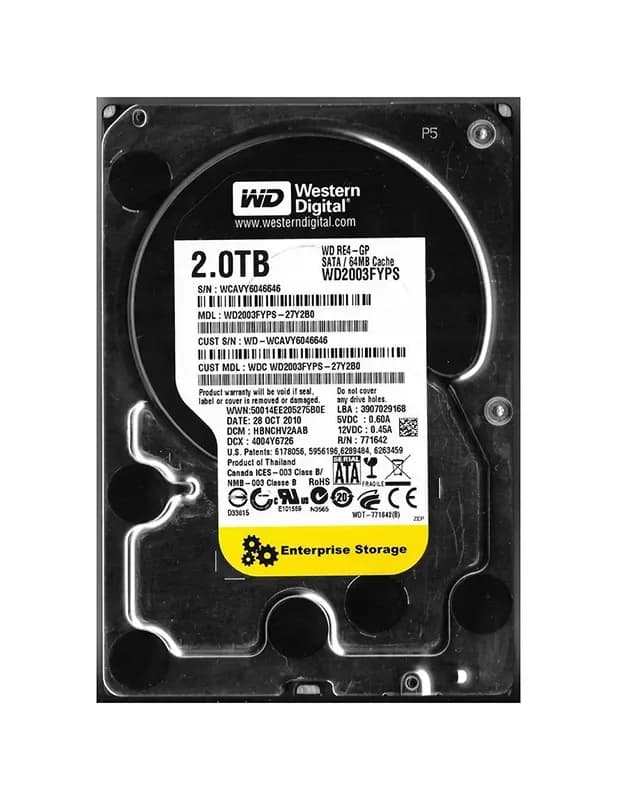 WD2003FYPS-27Y2B0 - WD 2TB 7200RPM SATA 3Gb/s 3.5-in HDD