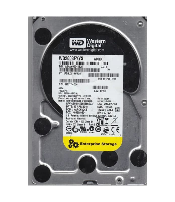 WD2003FYYS-70W0B0 - WD 2TB 7200RPM SATA 3Gb/s 3.5-in HDD