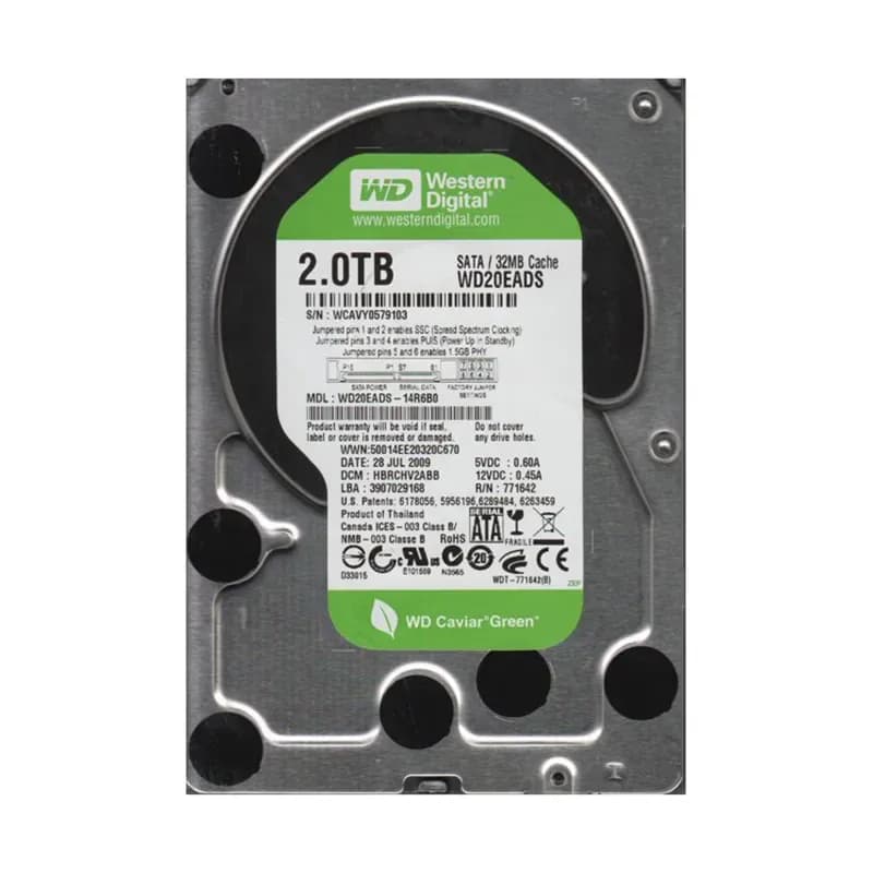 WD20EADS-14R6B0 - Western Digital 2TB 5400RPM SATA 3Gb/s 3.5-in HDD