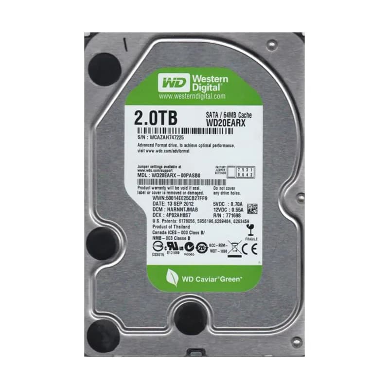 WD20EARX-00PSAB0 - Western Digital 2TB 7200RPM SATA 6Gb/s 3.5-in HDD