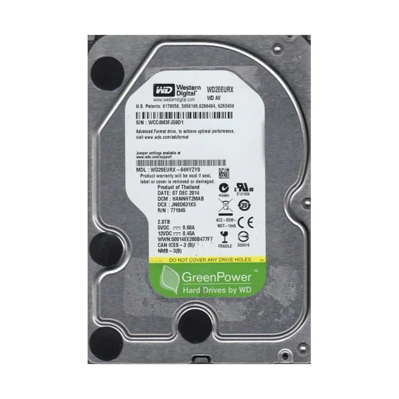 WD20EURX-64HYZY0 - Western Digital 2TB 5400RPM SATA 6Gb/s 3.5-in HDD