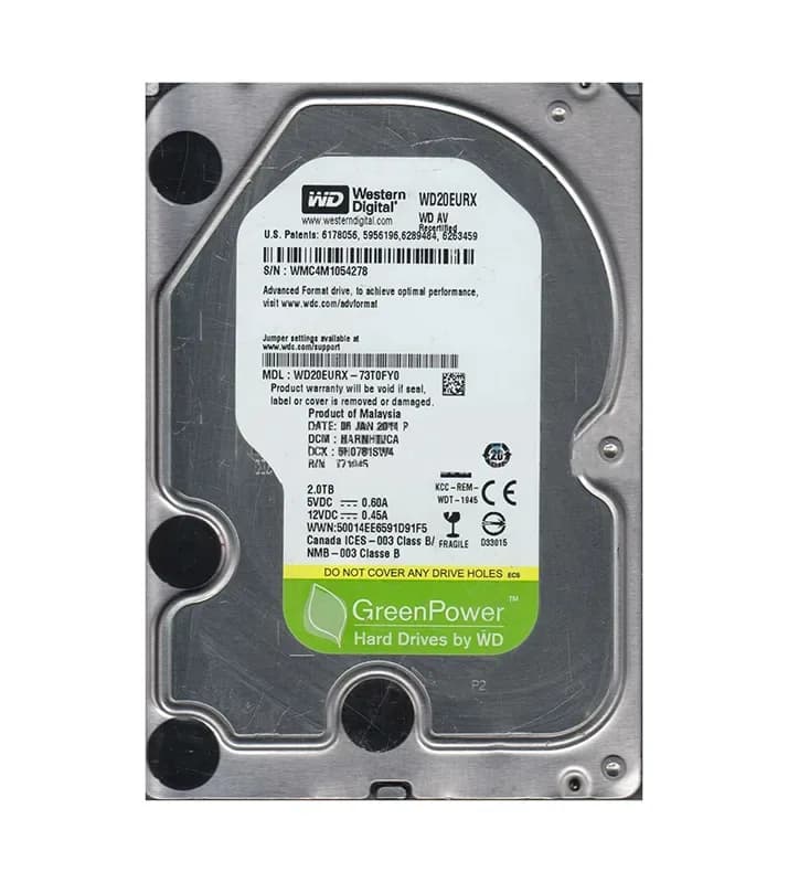 WD20EURX-73T0FY0 - Western Digital 2TB 5400RPM SATA 6Gb/s 3.5-in HDD