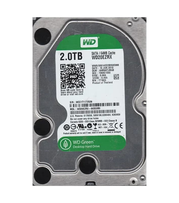 WD20EZRX-00DC0B0 - Western Digital 2TB 5400RPM SATA 6Gb/s 3.5-in HDD