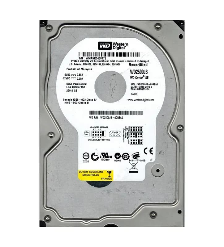 WD2500JB-00REA0 - WD Caviar Blue 250GB 7.2K EIDE (512) 3.5" Hard Drive