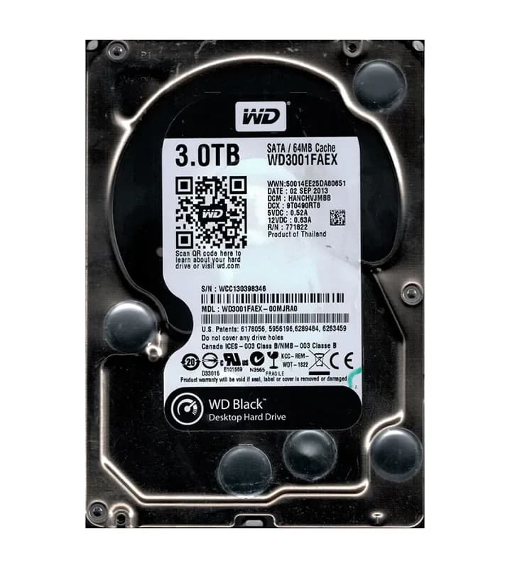WD3001FAEX-00MJRA0 - Western Digital 3TB 7200RPM SATA 6Gb/s 3.5-in HDD