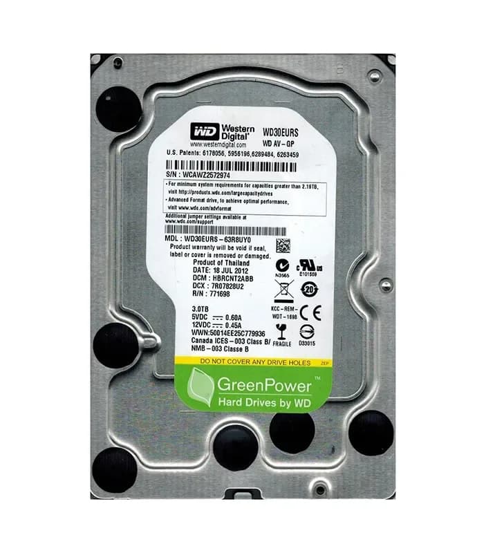 WD30EURS-63R8UY0 - Western Digital 3TB 7200RPM SATA 3Gb/s 3.5-in HDD