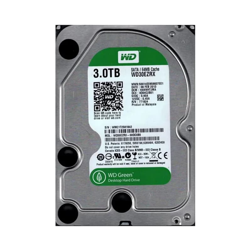 WD30EZRX-00DC0B0 - Western Digital 3TB 5400RPM SATA 6Gb/s 3.5-in HDD