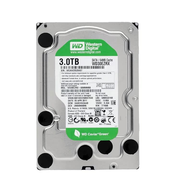 WD30EZRX-00MMMB0 - Western Digital 3TB 5400RPM SATA 6Gb/s 3.5-in HDD