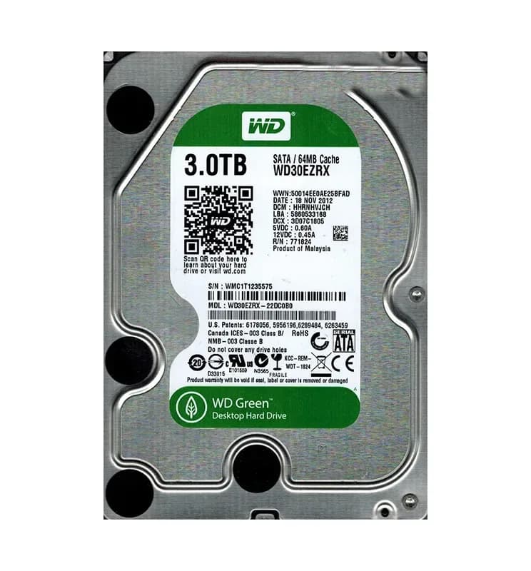WD30EZRX-22DC0B0 - Western Digital 3TB 5400RPM SATA 6Gb/s 3.5-in HDD