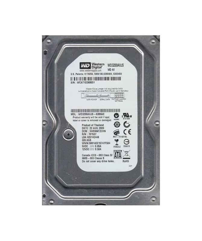 WD3200AVJS-63B6A0 - WD 320GB 7200RPM SATA 3Gb/s 3.5-in HDD