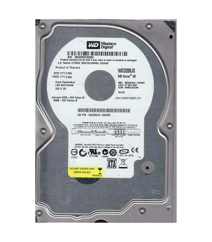 WD3200JS-63PDB1 - WD 320GB 7200RPM SATA 3Gb/s 3.5-in HDD