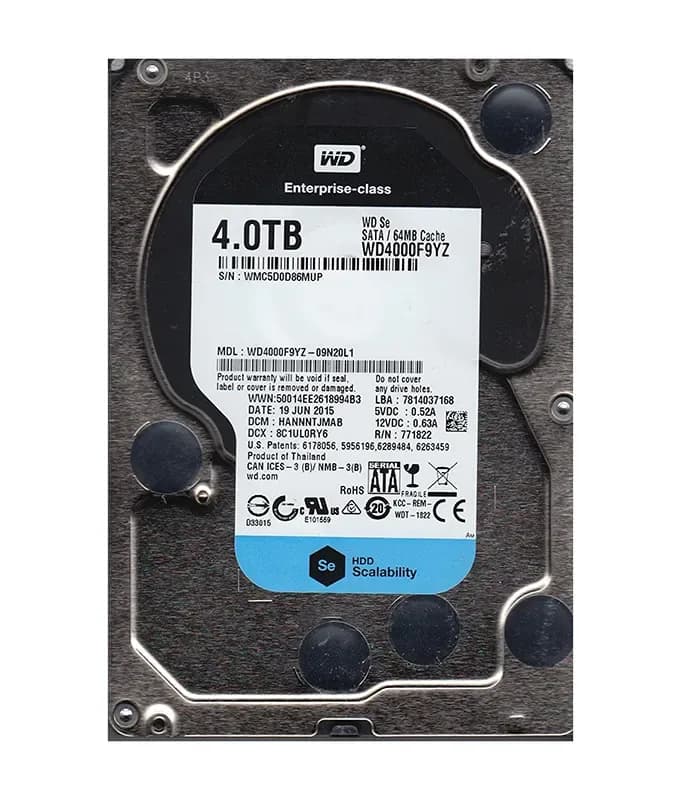 WD4000F9YZ-09N20L1 - WD 4TB 7200RPM SATA 6Gb/s 3.5-in HDD