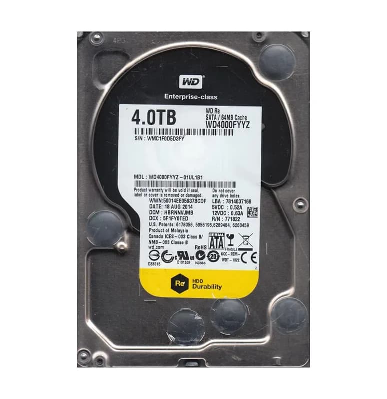 WD4000FYYZ-01UL1B1 - WD 4TB 7200RPM SATA 6Gb/s 3.5-in HDD