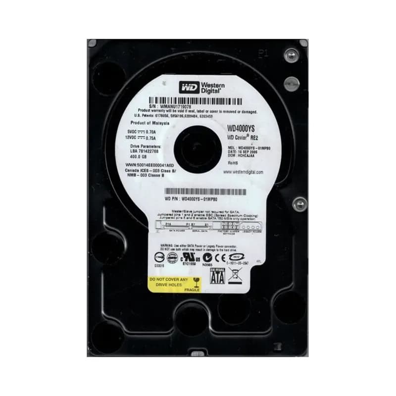 WD4000YS-01MPB0 - WD 400GB 7200RPM SATA 3Gb/s 3.5-in HDD