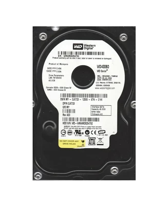 WD400BD-75MRA3 - Western Digital 40GB 7200RPM SATA 1.5Gb/s 3.5-in HDD