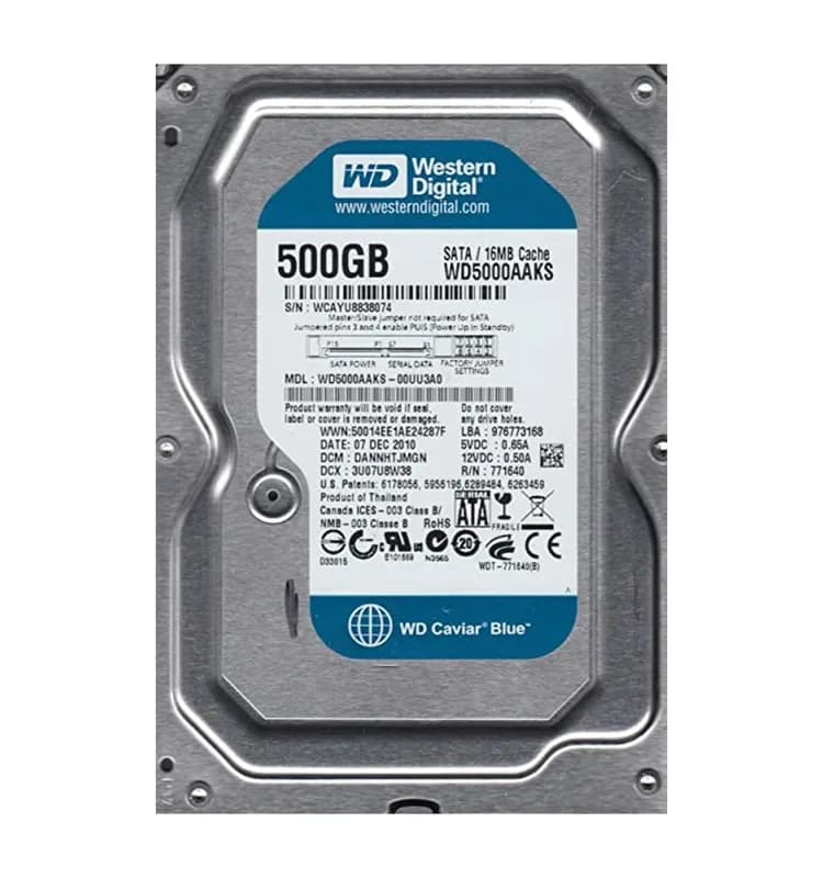 WD5000AAKS-00UU3A0 - WD 500GB 7200RPM SATA 3Gb/s 3.5-in HDD