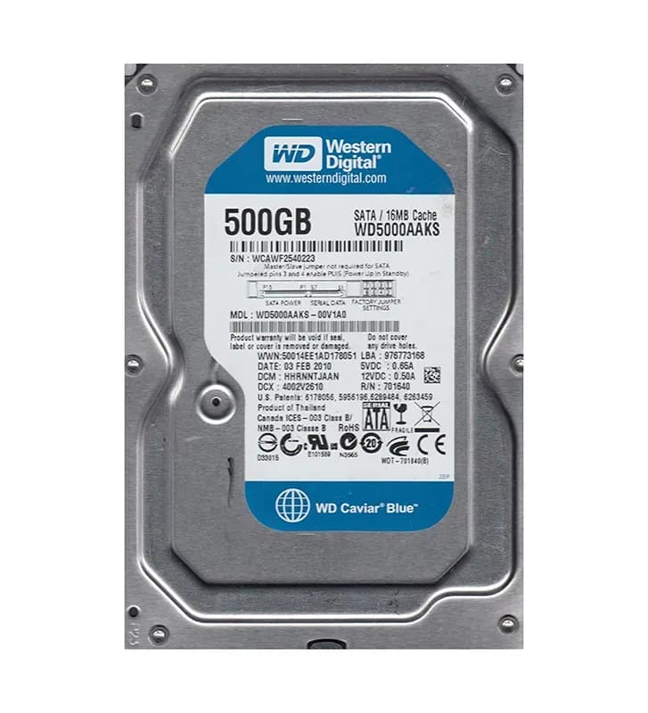 WD5000AAKS-00V1A0 - WD 500GB 7200RPM SATA 3Gb/s 3.5-in HDD