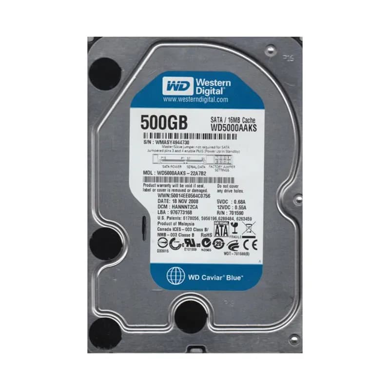 WD5000AAKS-22A7B2 - WD 500GB 7200RPM SATA 3Gb/s 3.5-in HDD