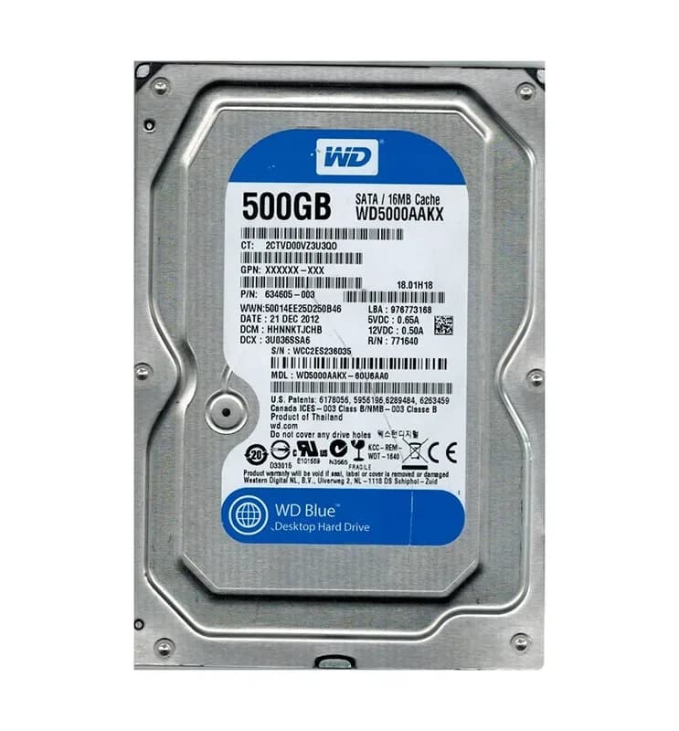 WD5000AAKX-60U6AA0 - WD 500GB 7200RPM SATA 6Gb/s 3.5-in HDD