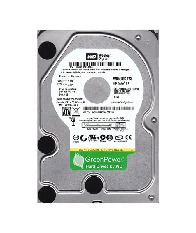 WD5000AAVS-00ZTB0 - WD 500GB 7200RPM SATA 3Gb/s 3.5-in HDD