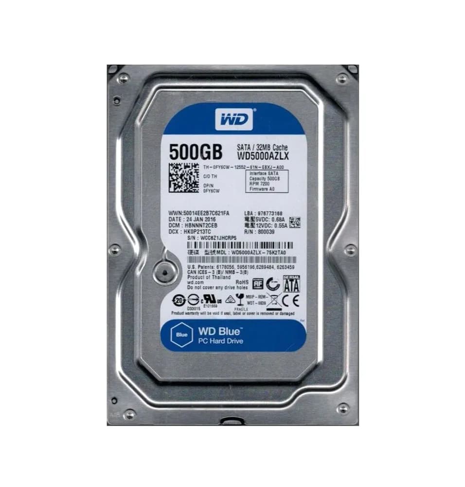 WD5000AZLX-75K2TA0 - WD 500GB 7200RPM SATA 6Gb/s 3.5-in HDD