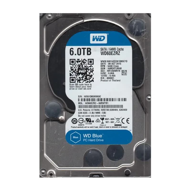WD60EZRZ-00RWYB1 - Western Digital 6TB 5400RPM SATA 6Gb/s 3.5-in HDD