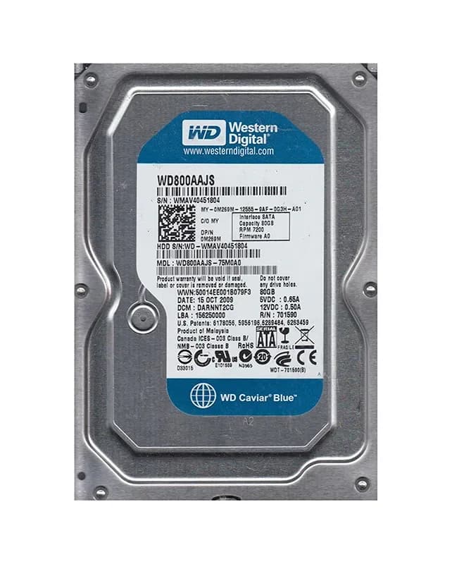 WD800AAJS-75M0A0 - Western Digital 80GB 7200RPM SATA 3Gb/s 3.5-in HDD