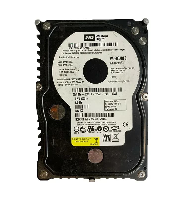 WD800ADFS-75SLR2 - Western Digital 80GB 10K RPM SATA 3Gb/s 3.5-in HDD