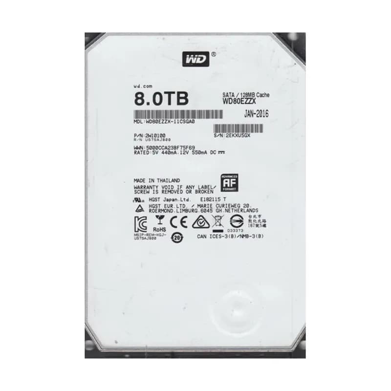 WD80EZZX-11CSGA0 - Western Digital 8TB 5400RPM SATA 6Gb/s 3.5-in HDD