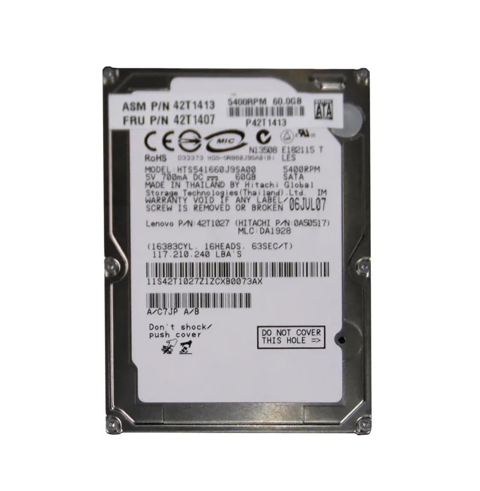 0A50517 - Hitachi Travelstar 5K160 40GB SATA 1.5Gb/s 7-Pin 2.5" HDD