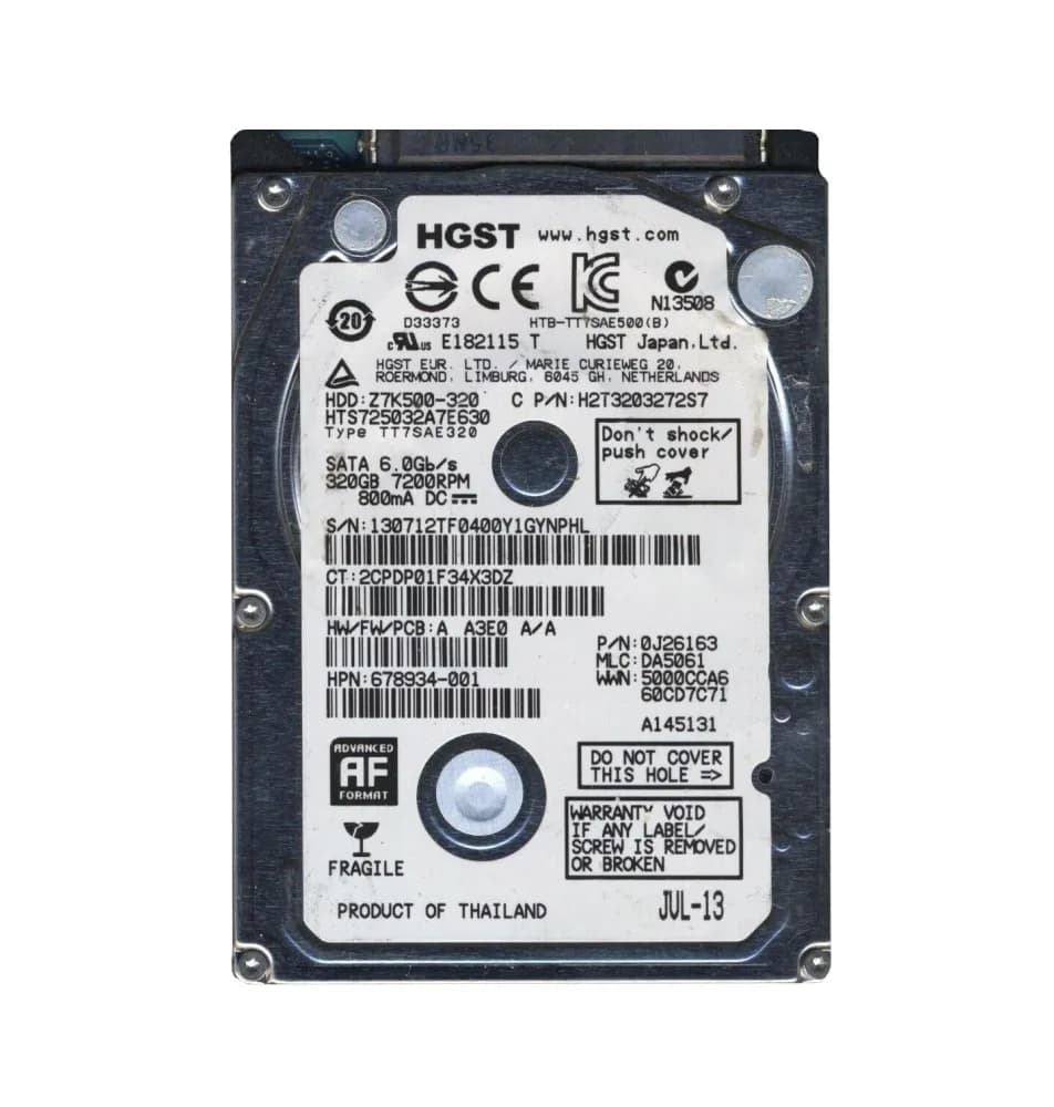 0J26163 - HGST 320GB 7200RPM SATA 6Gb/s 2.5-in Hard Drive