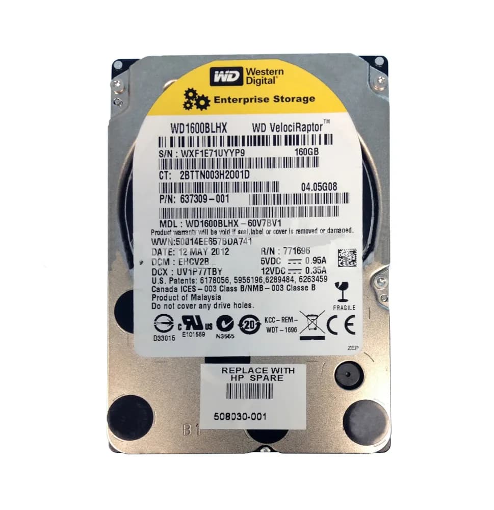 508030-001 - HP 160GB 7200RPM SATA 3Gb/s 2.5-in Hard Drive