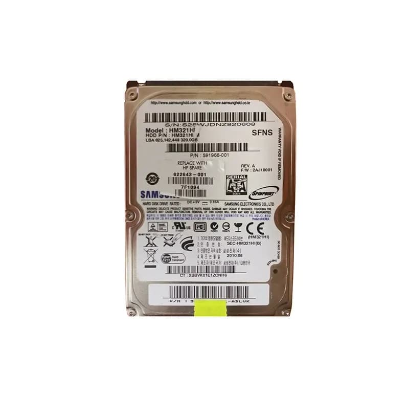 591966-001 - HP 320GB 5400RPM SATA 1.5Gb/s 2.5-in Hard Drive