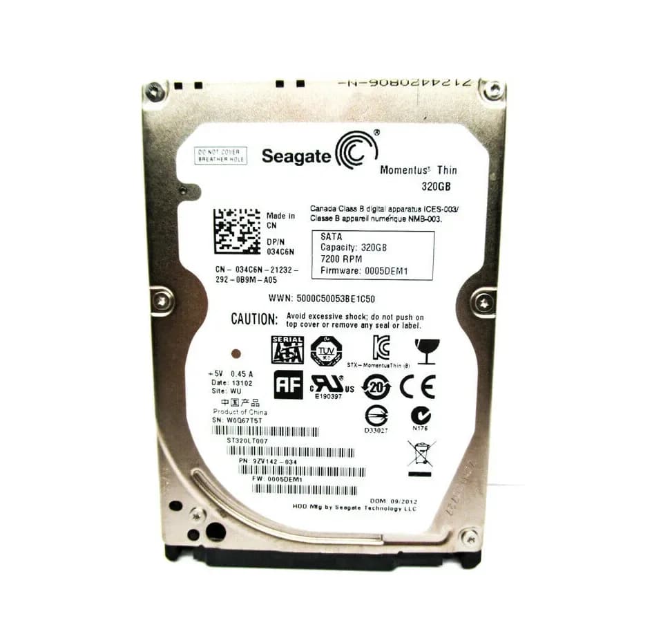 9ZV142-034 - Seagate 320GB 7200RPM SATA 3Gb/s 2.5-in Hard Drive