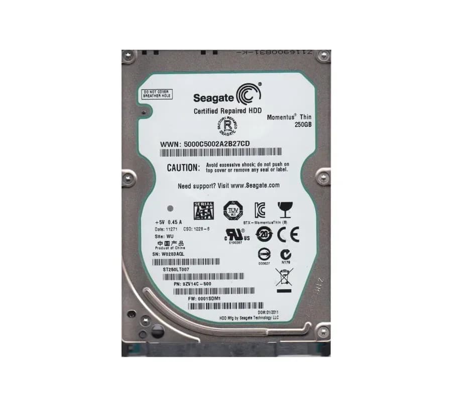9ZV14C-500 - Seagate 250GB 7200RPM SATA 3Gb/s 2.5-in Hard Drive