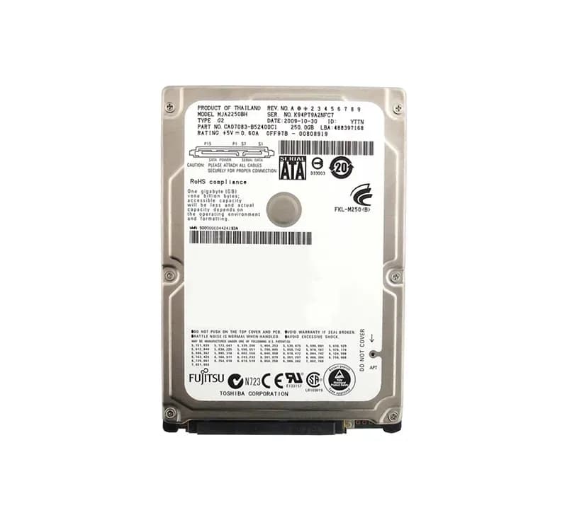CA07083-B52400C1 - Fujitsu 250GB 5400RPM SATA 3Gb/s 2.5-in Hard Drive