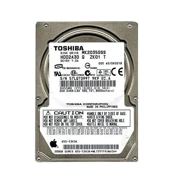 HDD2A30 - Toshiba 200GB 4200RPM SATA 1.5Gb/s 8MB Cache 2.5" Hard Drive