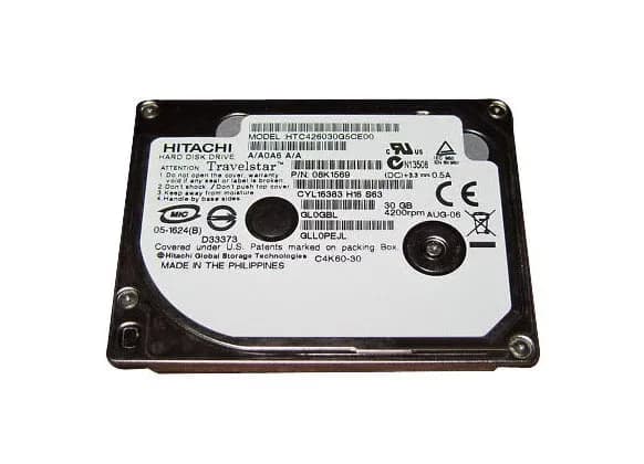 HTC426030G5CE00 - Hitachi C4K60 Slim 30GB Ultra ATA/133 ZIF 1.8" HDD