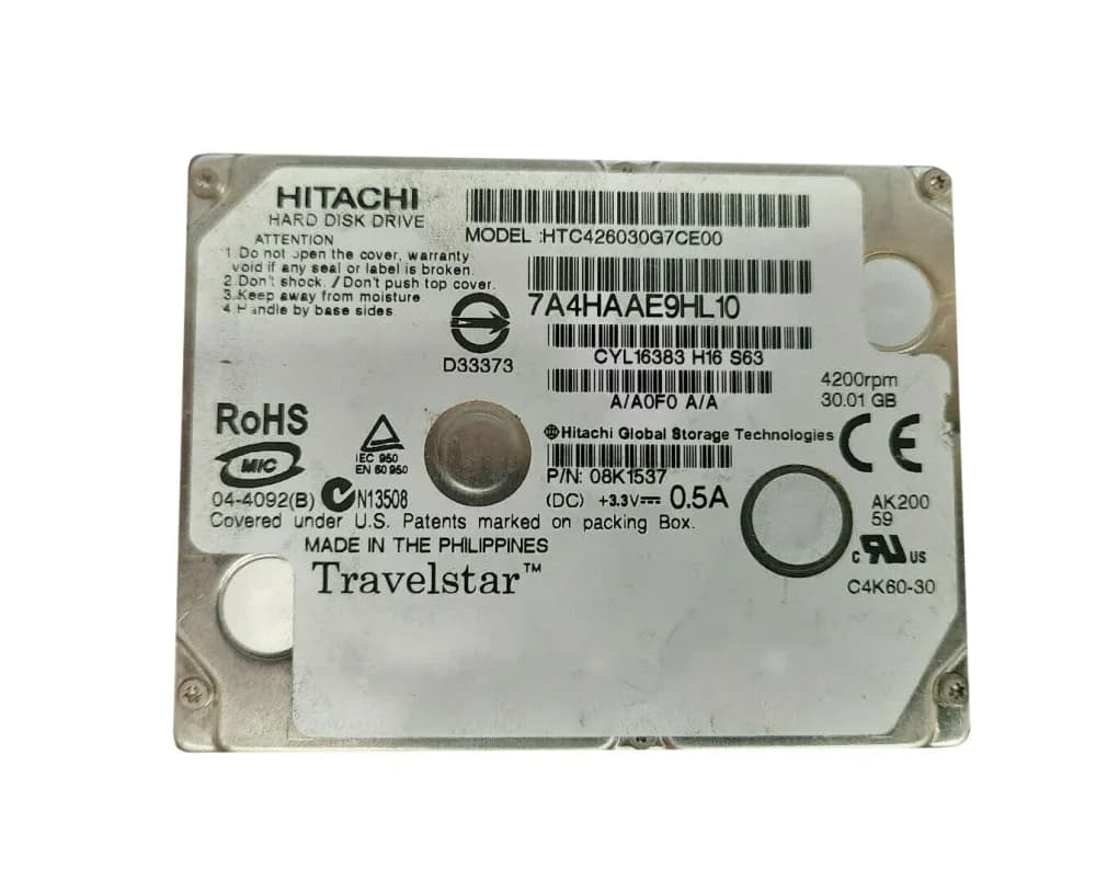 HTC426030G7CE00 - Hitachi 30GB 4200RPM ATA/100 1.8-inch Hard Drive